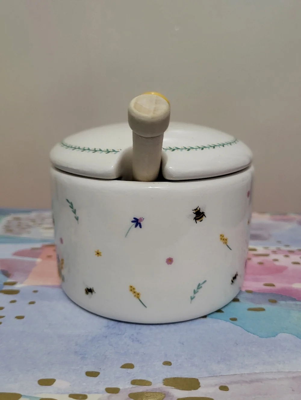 The Beekeeper 'Bee Happy' Honey Pot & Drizzler